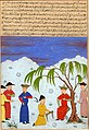 Китайские мудрецы преподносят книги хану Олджейту. «Маджма ат-Таварих», 1425-1430 годы. Лондон, Британский музей.