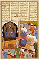 Фарибурз, представший перед Кей-Хосровом. «Большеголовый Шахнаме», Туркмены, Гилян.1494 г. Британский музей, Лондон
