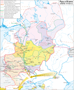 Черниговское княжество на карте Руси 1015-1113 гг.