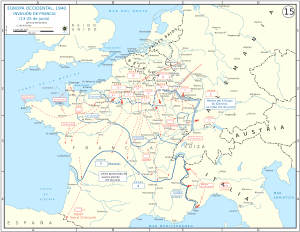 Карта Французской кампании 13 — 25 июня 1940 года
