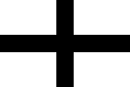 Kroaz Du[en] (чёрный крест) - кельтский национальный флаг, использовавшийся бриттами и бретонцами, - основа флагов Св. Давида и Св. Пирана