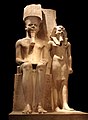 Узурпированная у Тутанхамона статуя Хоремхеба с богом Амоном