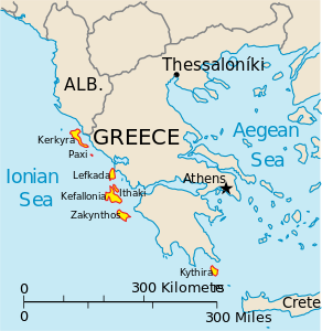 Территория республики занимала 6 больших и несколько малых островов в Ионическом море