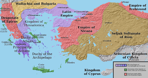 Королевство Фессалоники на карте государств крестоносцев после 1204 года