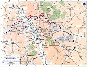 Карта битвы при Вердене 1916 г.