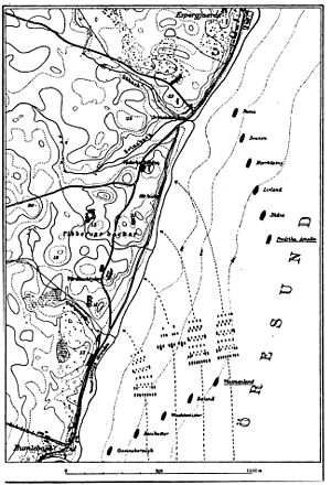 Схема высадки шведских войск у Хумлебека.