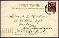 Односторонняя почтовая карточка (Бермуды, 1907) со стандартной маркой (1906, 1 пенни) и надписью «Адрес писать только на этой стороне»