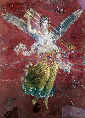 Виктория, античная фреска из Помпей эпохи Нерона