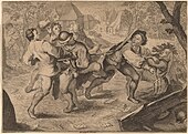 Дерущиеся крестьяне. 1728—1735. Форт А. Й. Преннера по рисунку П. Брейгеля