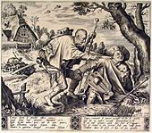 Притча о слепых. Около 1561. Офорт П. ван дер Хейдена на тему Брейгеля