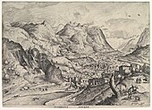 Большой пейзаж с хитрым птицеловом. 1555–1556. Офорт Иоаннеса и Лукаса ван Дутекюмов по рисунку П. Брейгеля