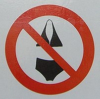 Знак запрета ношения бикини