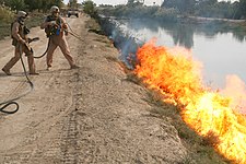 Американские огнемётчики, КМП, Ирак, 2007 год.