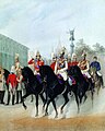 Николай I и цесаревич Александр Николаевич среди офицеров лейб-гвардии Конного полка (1847)