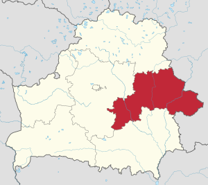 Могилёвская область на карте