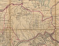 Дарго на карте Большой Чечни 1847 г.