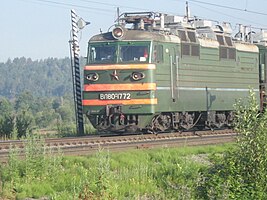 ВЛ80Р-1772 на перегоне Шелехов — Иркутск-Пассажирский