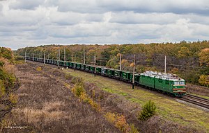 ВЛ80Т−1453 с грузовым поездом на перегоне Иловайск — Кутейниково