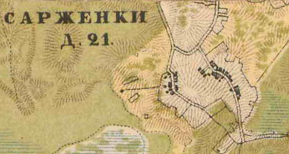 План деревни Сарженка. 1885 год