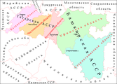 Области Татарской и Башкирской АССР в 1953 году