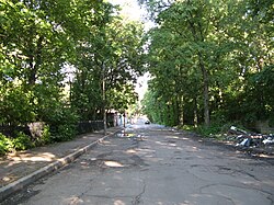 Красногвардейский переулок со стороны набережной Чёрной речки