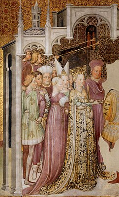 Бракосочетание Теоделинды и Агилульфа. Собор Святого Иоанна Крестителя в Монце. Фреска XV в.