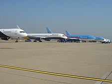 Парковочная стоянка самолётов Boeing