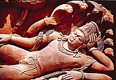 Барельеф Вишну в стиле Гуптов, возлежащего на змее Шеше, Храм Дашаватара