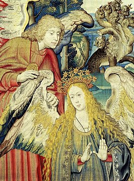 Иоанн Богослов и Жена, облечённая в солнце (Виллиам де Паннемекер, середина XVI века)