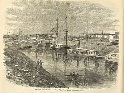 Одни из первых путешественников через канал, 1869