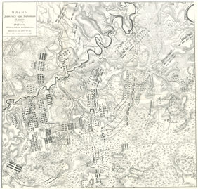 План сражения (первоначальное расположение), составленный П. А. Ниве в 1911 г.[П 20]