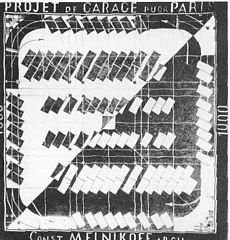 Эскиз гаража для такси в Париже (кубический вариант), 1926 год