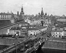 Вид на Москворецкий мост и Москворецкую улицу, 1935 год