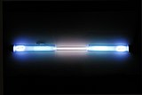 Glass tube shining bluish-white