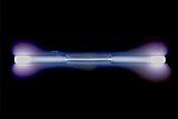 Glass tube shining bluish-violet