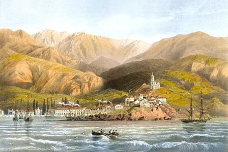 Карло Боссоли: Вид Ялты. 1856 год.