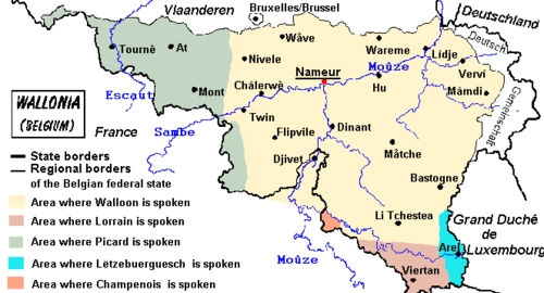 Лингвистическая карта Валлонии