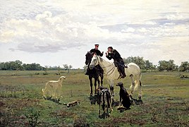 «В отпуску», (1882), холст, масло — Государственный Русский музей