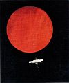 Красный круг на чёрной поверхности. 1925. Х., м.