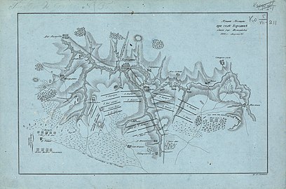 «План позиции при селе Бородине близ гор. Можайска, 1812 г. августа 25», гравированный А. Савинковым[П 19]