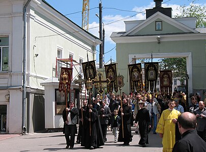 Крестный ход в честь Харьковского собора в монастыре.