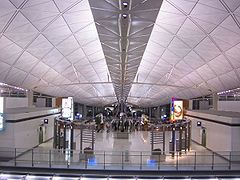 Футуристическая внутренняя крыша международного аэропорта Гонконга в Гонконге, Норман Фостер, 1998