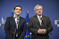 Ципрас и президент Европейской комиссии Жан-Клод Юнкер, 13 марта 2015 года