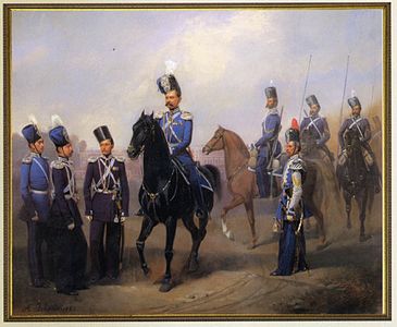 Группа чинов Лейб-гвардии Атаманского полка. 1857