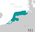 Динамика изменения территории Фризского королевства с 511 по 793 гг.