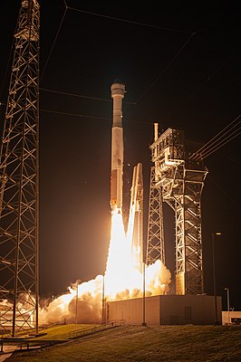 Запуск ракеты Atlas V с беспилотным кораблём CST-100 Starliner со стартовой площадки SLC-41 на Мысе Канаверал. Миссия Boe-OFT, 20 декабря 2019 года.