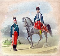 Обер-офицер в парадной и рядовой в повседневной форме(1775-1795)