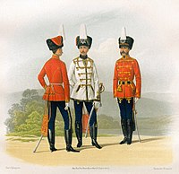 Обер-офицеры и рядовой в парадной форме(1855-1857)