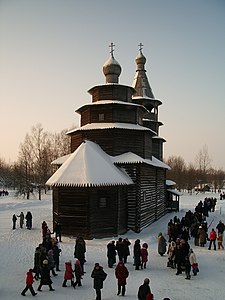 Ярусная церковь Николы 1757 года из деревни Высокий Остров Окуловского района