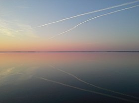 Закат на Жижицком озере в октябре 2014 года